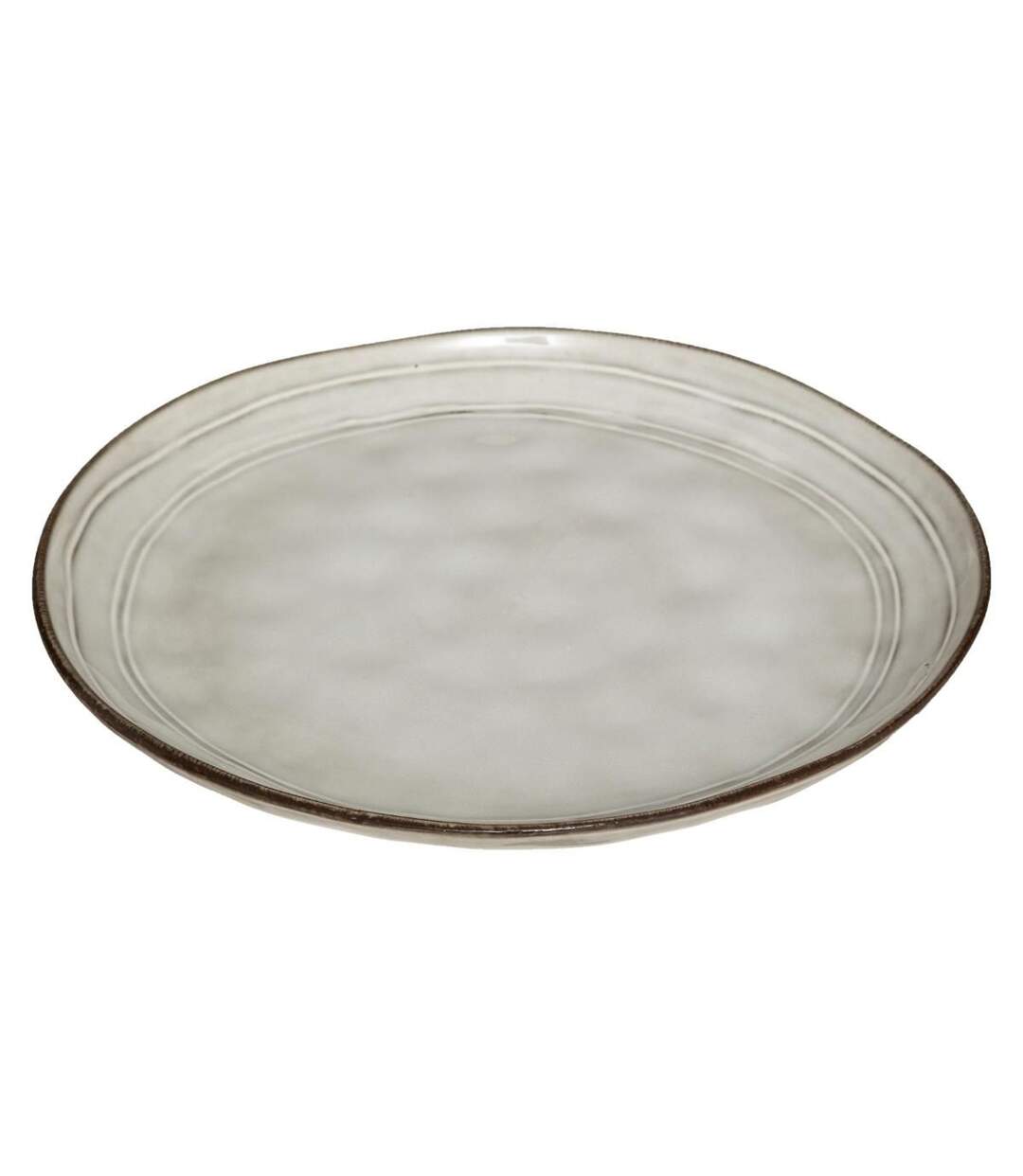 Lot de 6 Assiettes Plates Flower 26cm Gris-2