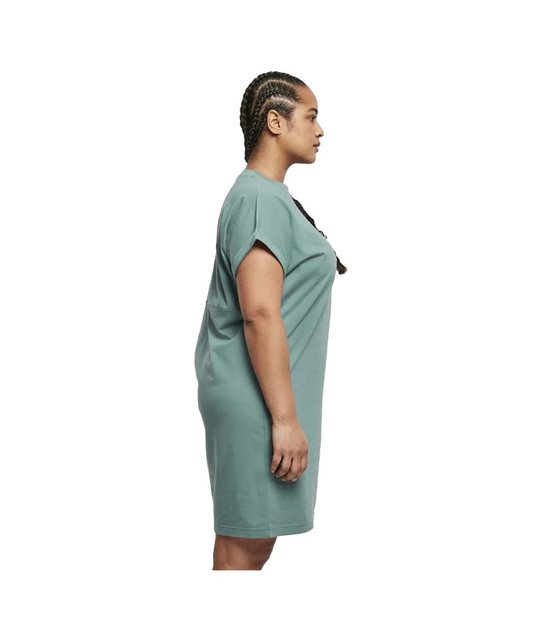 Robe T-shirt Manches Cut-on Femme Vert Urban Classics-4