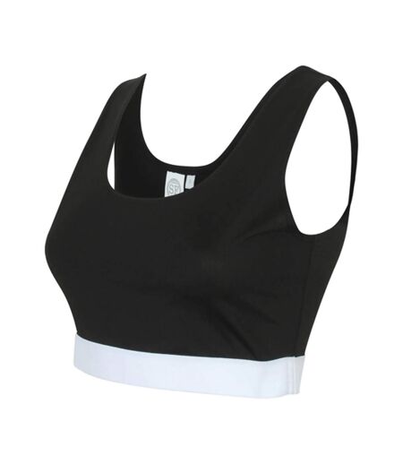 Haut Court Fashion Femme Noir Skinni Fit