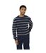 Sweat Manches Longues Motif/style Rayé Homme Bleu Marine Écru Brave Soul-2
