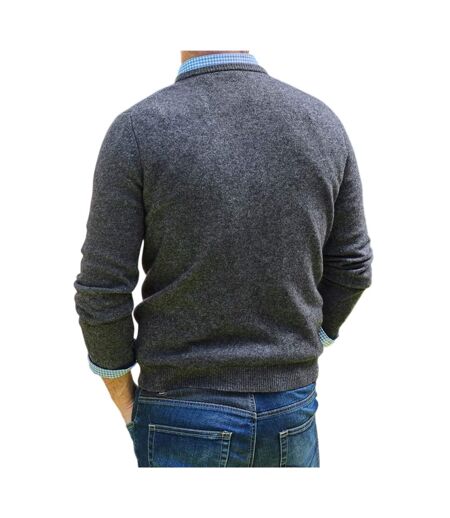 Pull À Col Ras Du Cou En Laine D'agneau Pour Hommes Charbon WoolOvers
