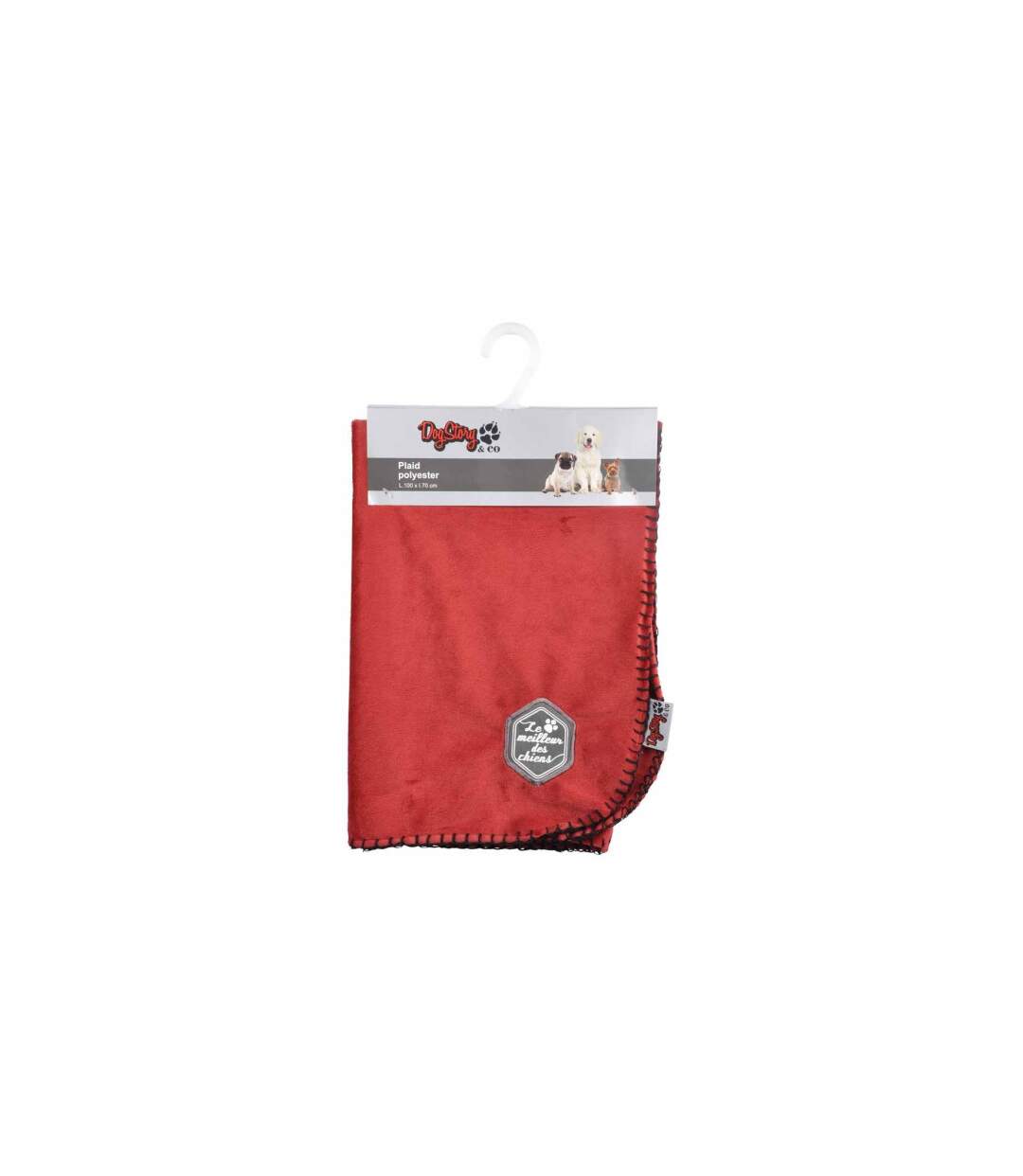 Plaid Polaire pour Chien Patchy 100cm Bordeaux-2