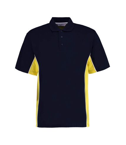 GAMEGEAR Mens Track Polycotton Pique Polo Shirt (Navy/Midnight/Yellow)