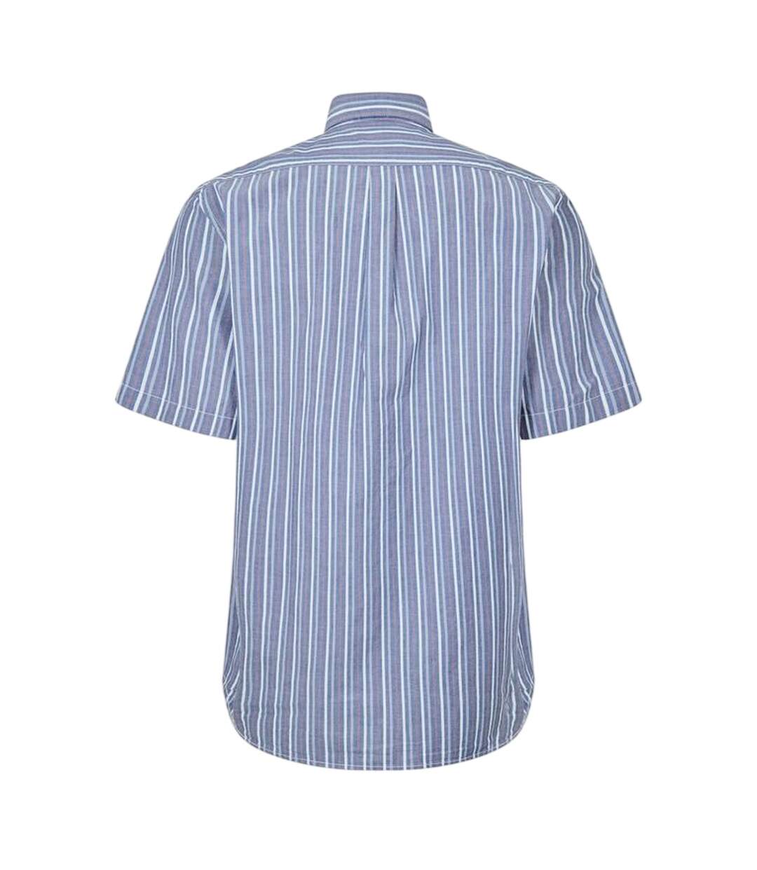 Mens Striped Short-sleeved Button-down Shirt Dark Denim Timberland-2