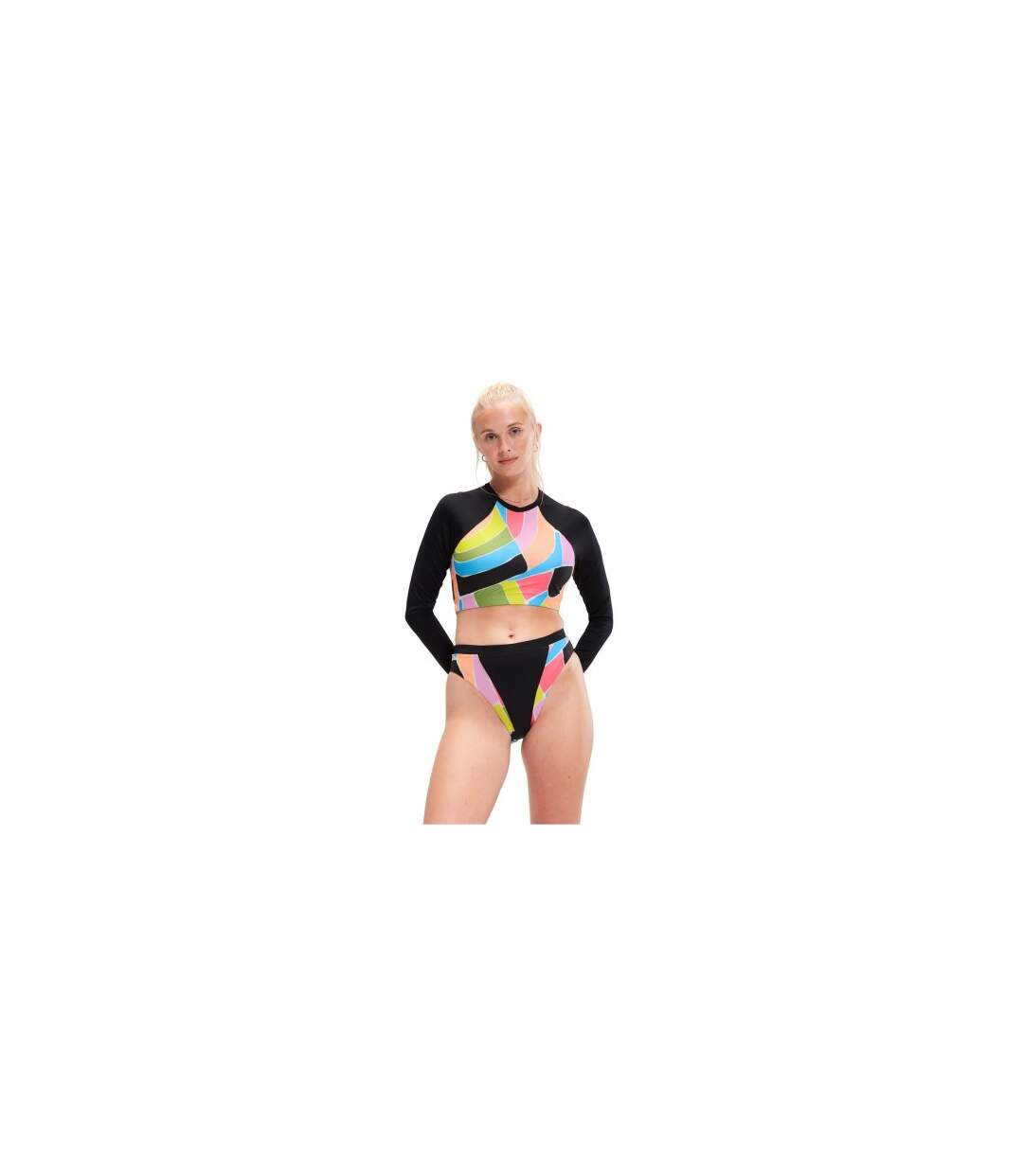 Womens/ladies Colour Block Bikini Bottoms Multicoloured Speedo-1