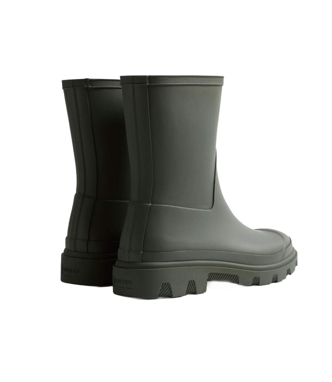 Mens downpour short wellington boots dark olive Hunter-2