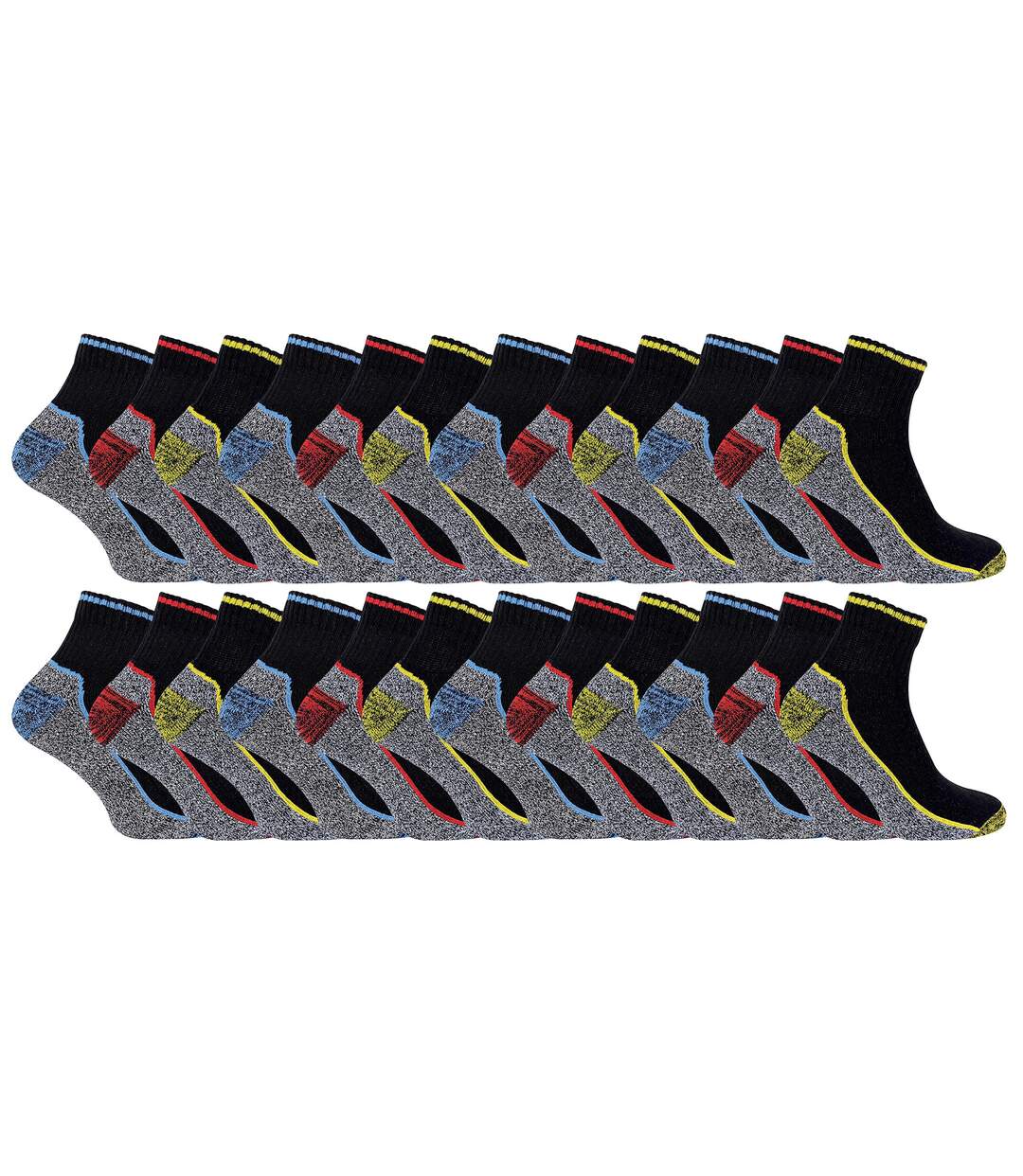 24 paires de chaussettes de travail courtes en bambou pour hommes multipack-1