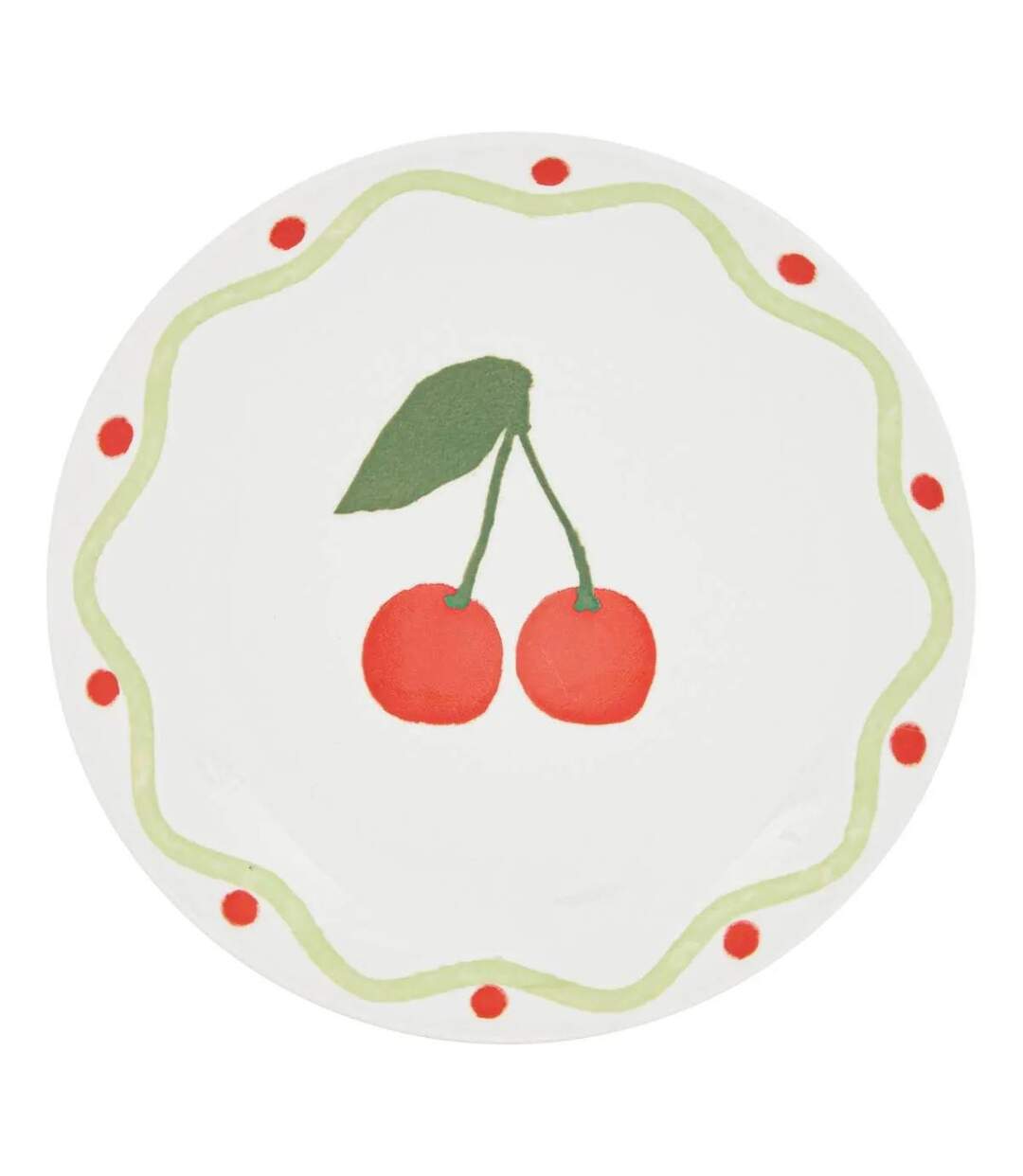 Lot de 6 Assiettes à Dessert Cerise 19cm Multicolore-1
