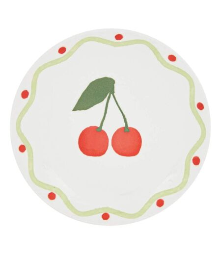 Lot de 6 Assiettes à Dessert Cerise 19cm Multicolore