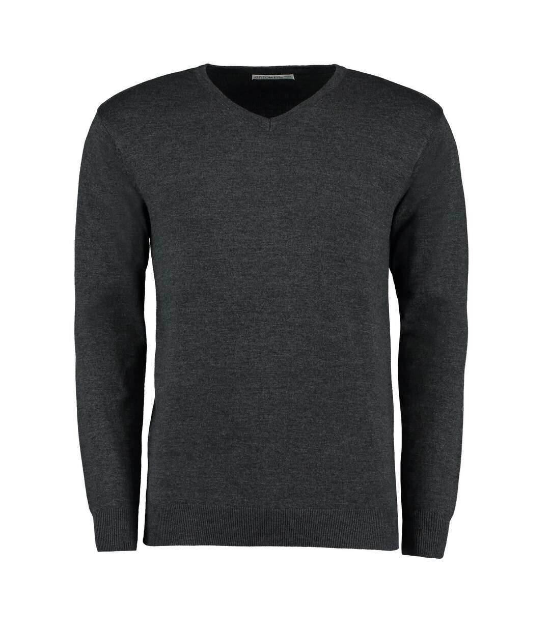 Mens arundel v neck long-sleeved sweater graphite Kustom Kit