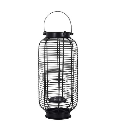 Lanterne en Métal Filaire 42cm Noir