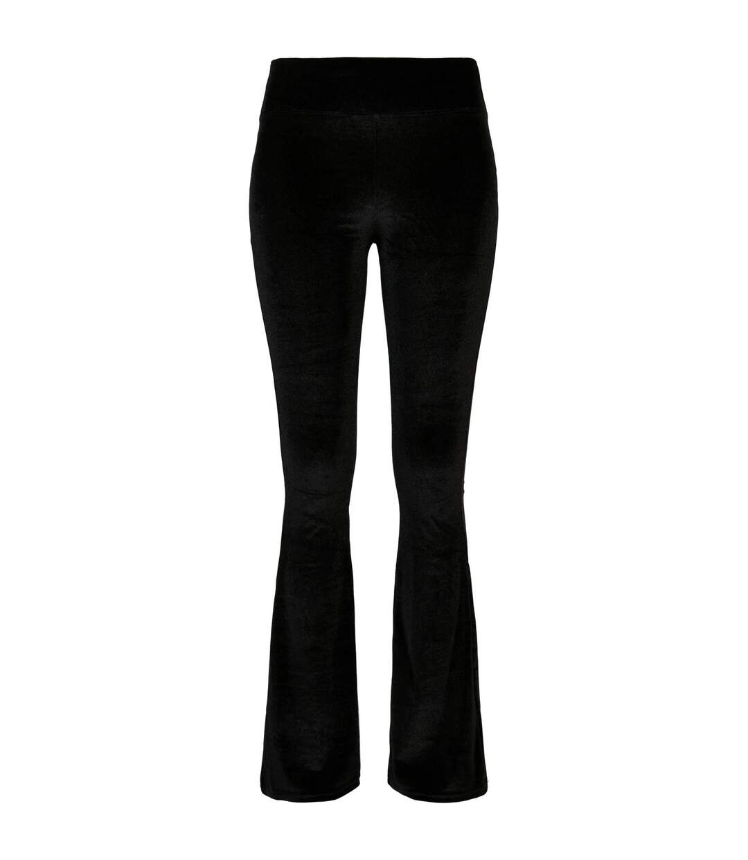 Womens/ladies Velvet High Waist Bootcut Leggings Black Urban Classics-1