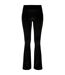 Womens/ladies Velvet High Waist Bootcut Leggings Black Urban Classics-1