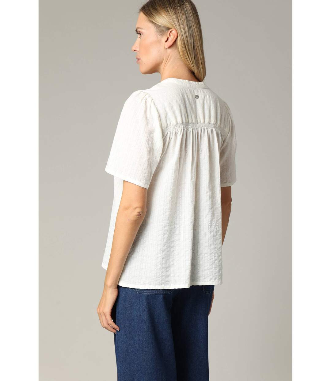 Blouse COLEEN 100% coton à la coupe ample teinte unie COLEEN-3