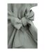 Womens/ladies linen wrap playsuit beige Animal-3
