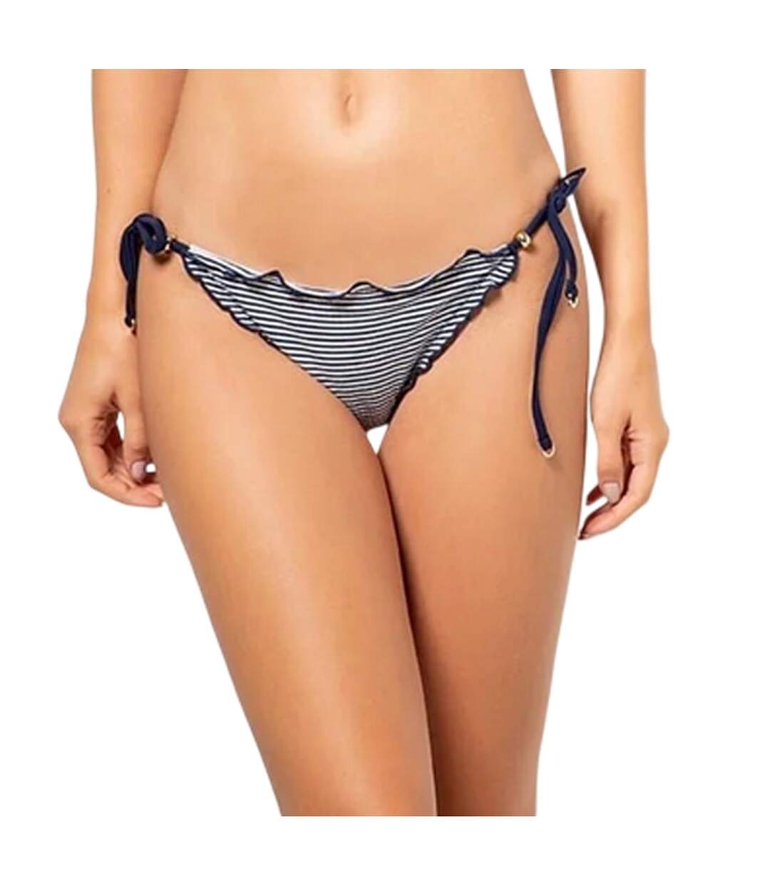 Bas De Maillot De Bain Motif/style À Rayures Femme Bleu Marine Blanc Panos Emporio-3