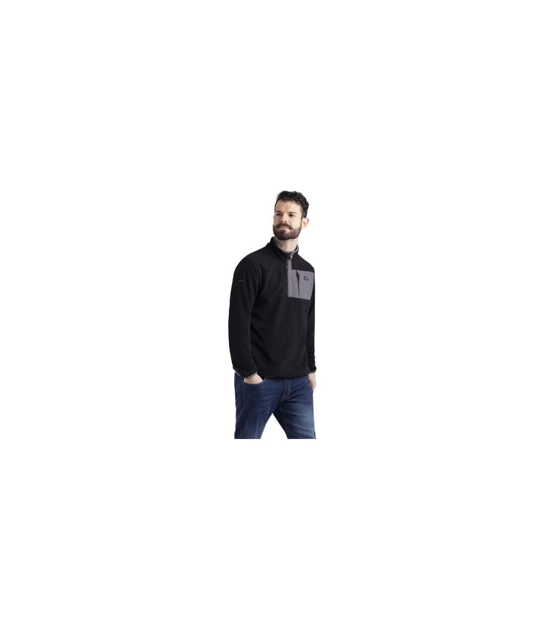 Mens Hosta Anti-pilling Fleece Top Black Trespass-1