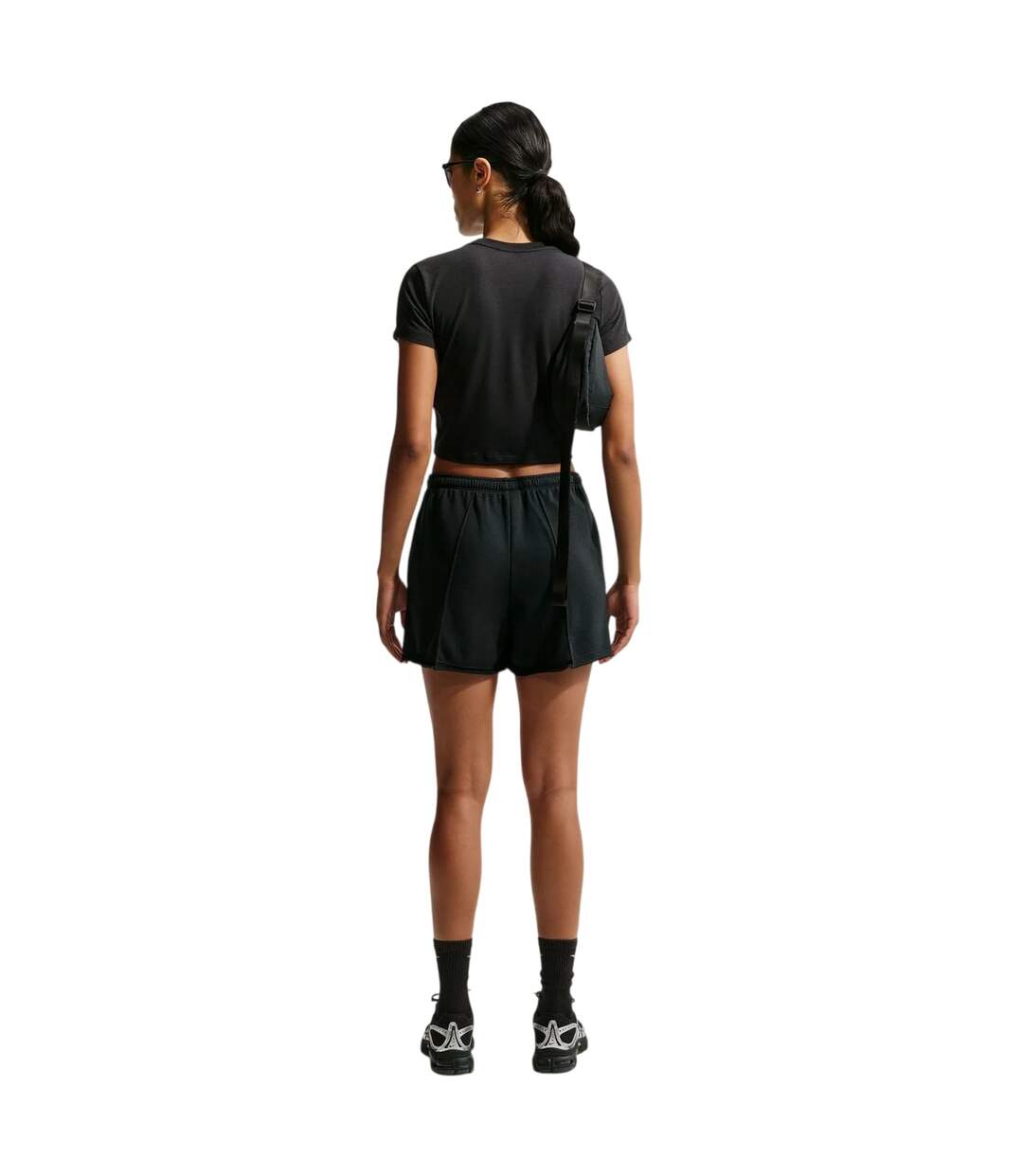 Womens/ladies Chill Knitted Crop T-shirt Black Nike-3