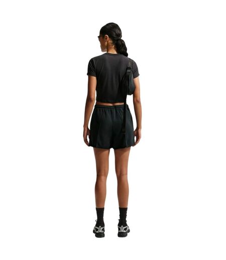 Womens/ladies Chill Knitted Crop T-shirt Black Nike