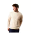 Mens Cable Knit Crew Neck Jumper Off White Burton-2