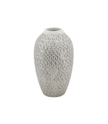 Vase Déco en Résine Wave 34cm Blanc