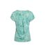 Womens/ladies Alia Printed Jersey Top Aqua Weird Fish-3