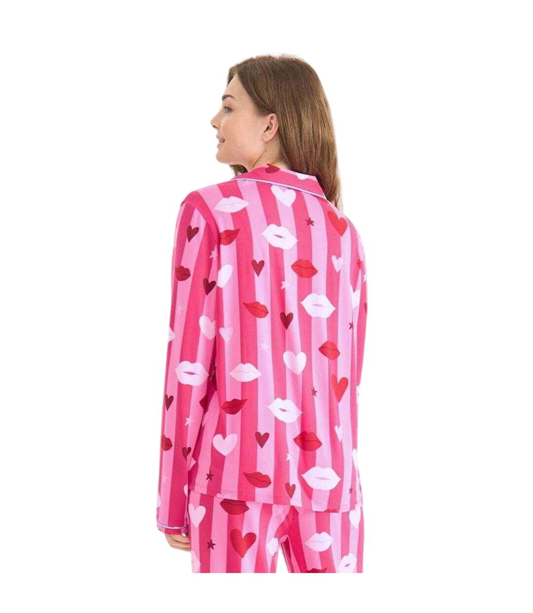 Ensemble De Pyjama Long Femme Rose Urban Threads-3