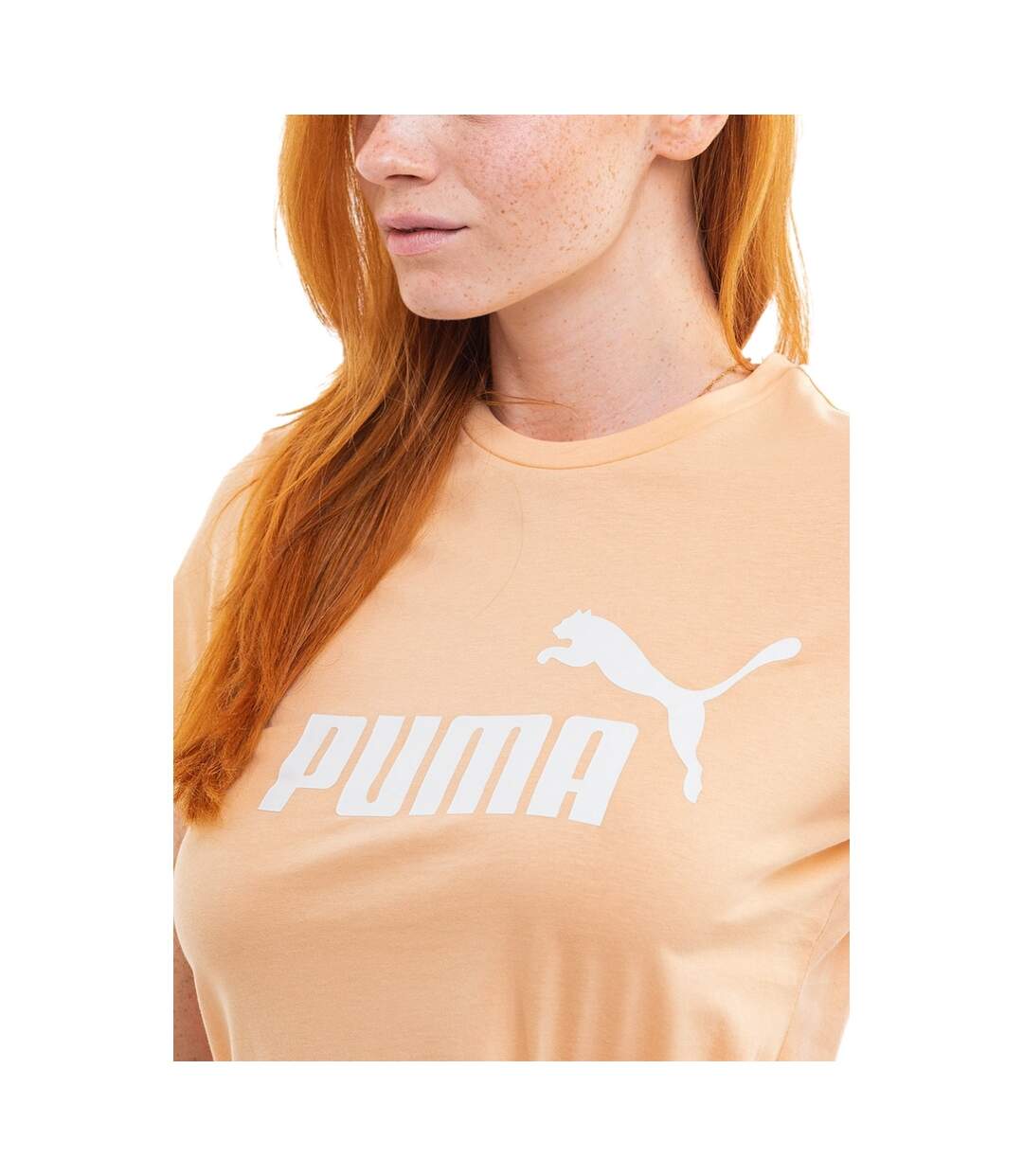 T-shirt Motif/style Logo Essential Femme Orange Puma-3