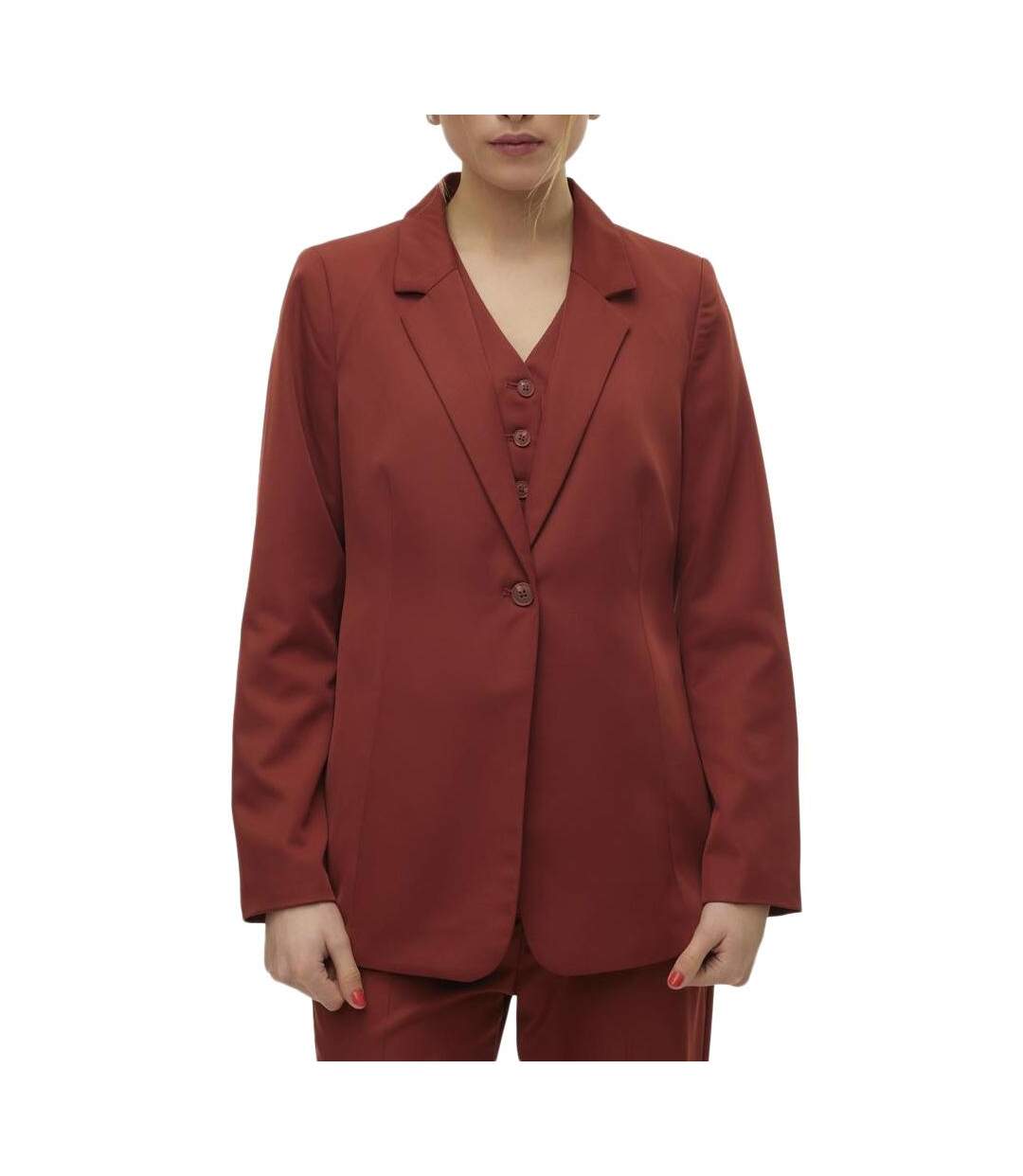 Blazer orange femme vero moda tara-1