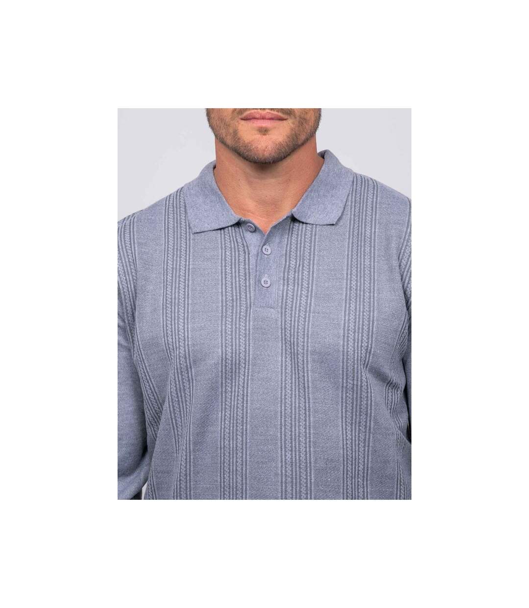Polo maille boutonné manches longues LOSTERIA-3