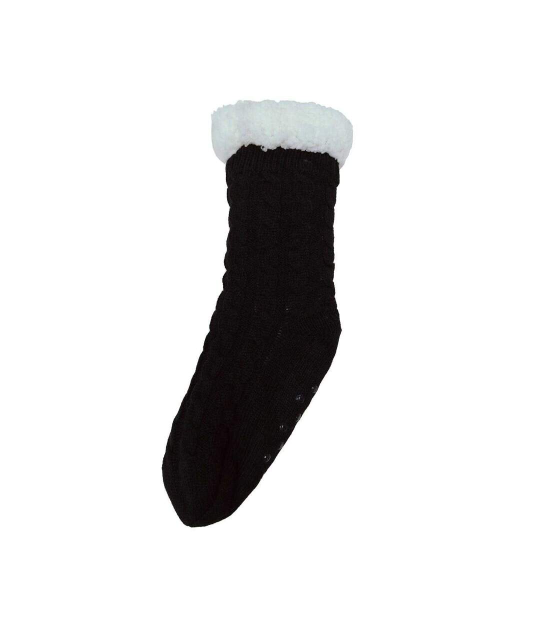 Chaussons Chaussettes Adulte Noir Miso-3