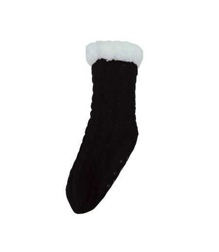 Chaussons Chaussettes Adulte Noir Miso