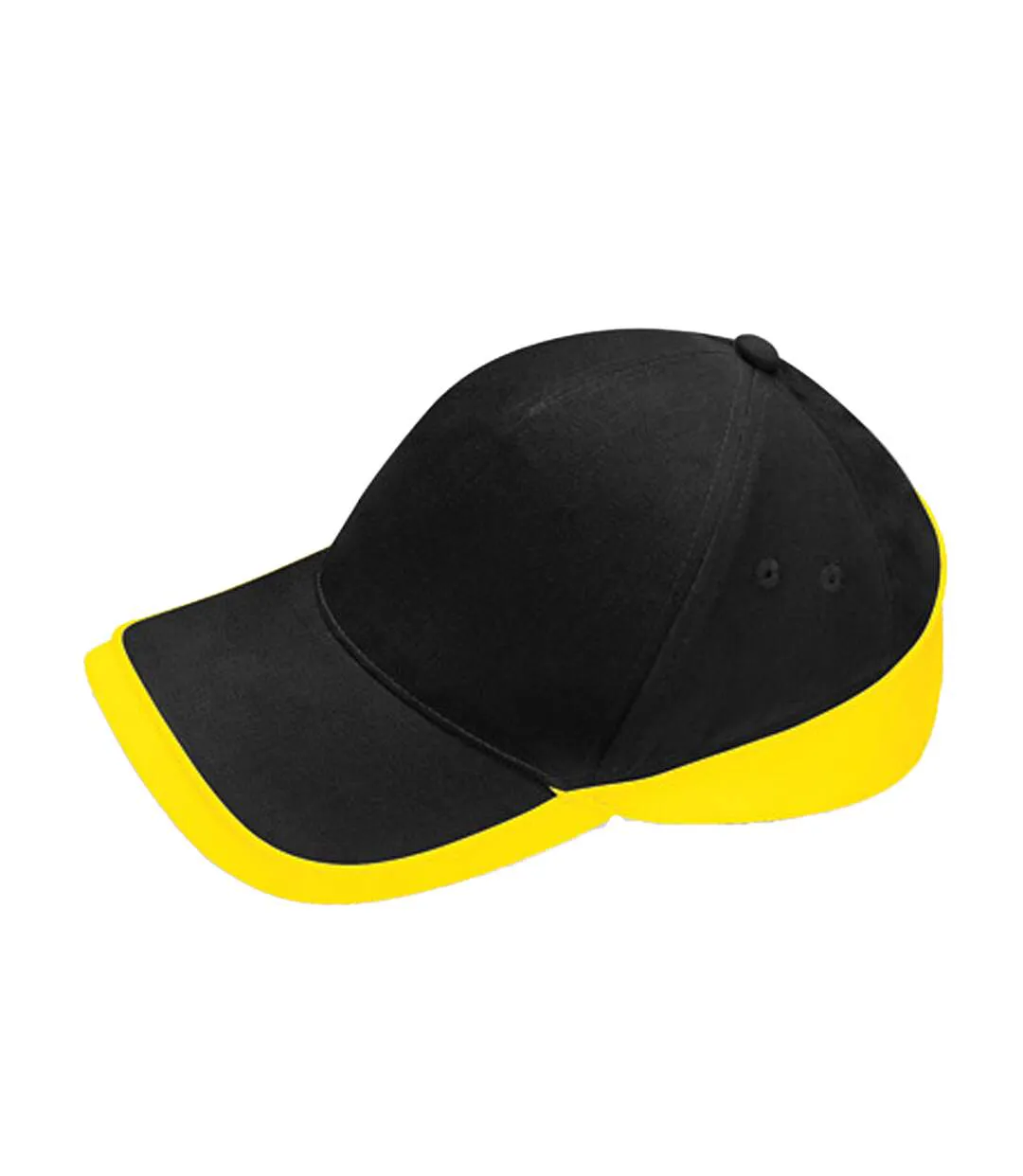 Casquette De Baseball Teamwear Competition Noir Jaune Beechfield-2