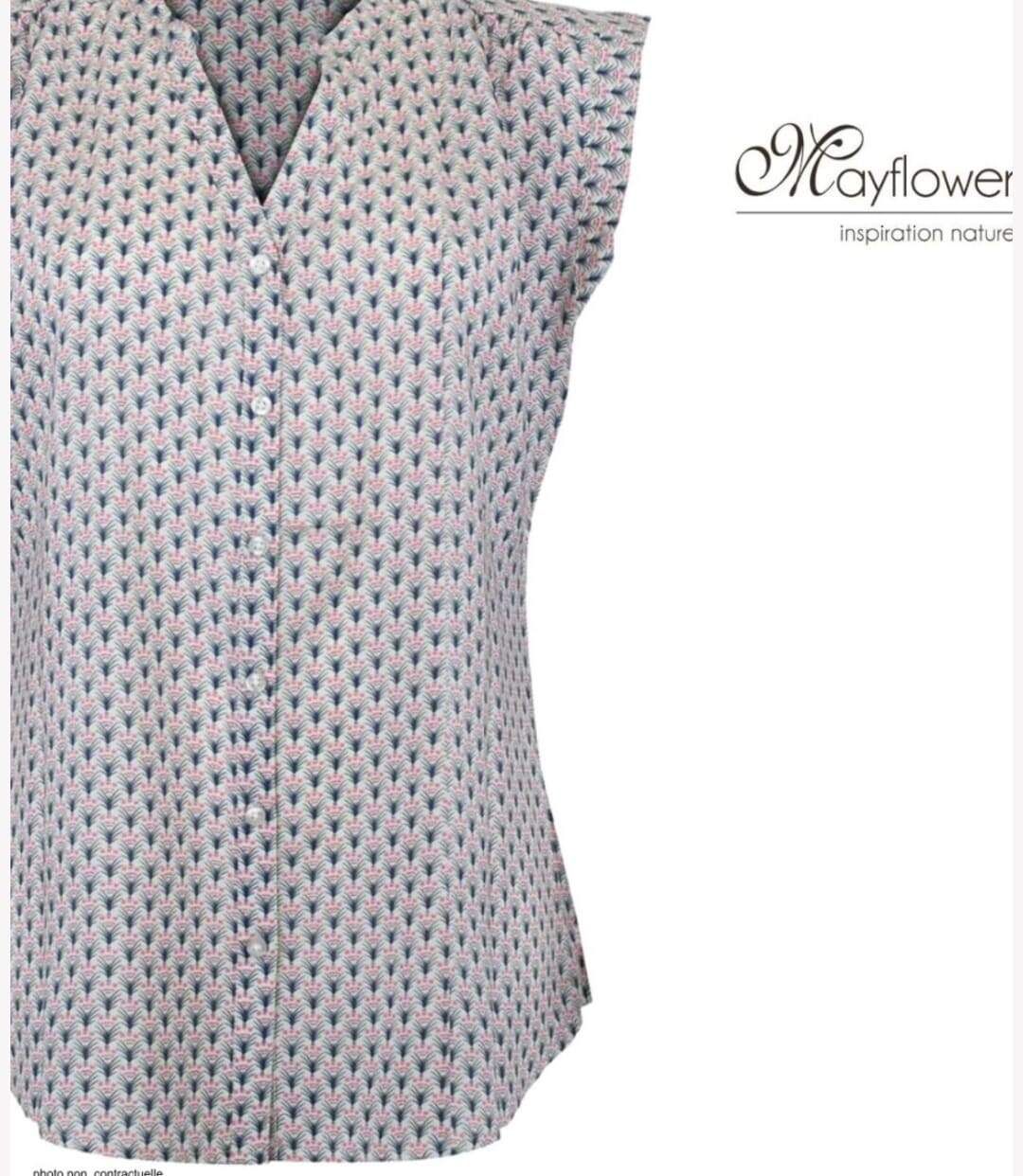 Chemisier sans manches MAYFLOWER N1131A : le top en viscose fluide pour un été frais et élégant-4