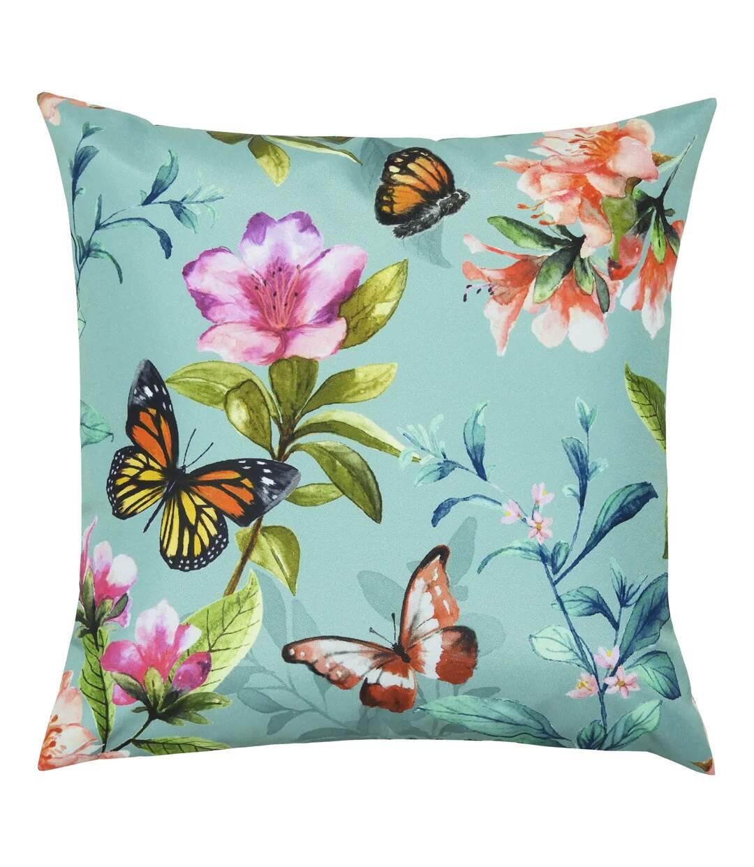 Butterfly outdoor cushion cover one size duck egg blue Evans Lichfield