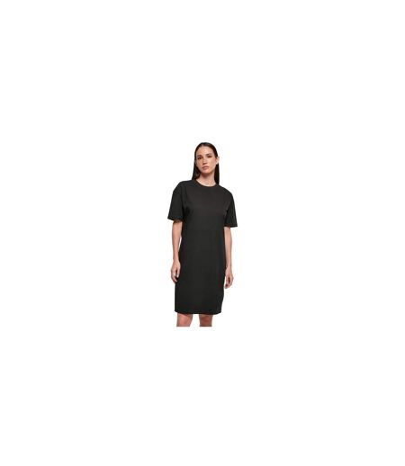 Womens/ladies Organic Robe T-shirt Surdimensionnée À Ourlet Fendu Noir Build Your Brand