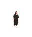 Womens/ladies Organic Robe T-shirt Surdimensionnée À Ourlet Fendu Noir Build Your Brand-1