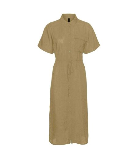Robe Chemisier Mi-longue Iris Femme Kaki Vero Moda