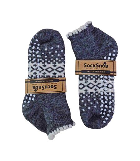 1 Pack Ladies Thermal Low Cut Wool Non Slip Ankle Slipper Socks