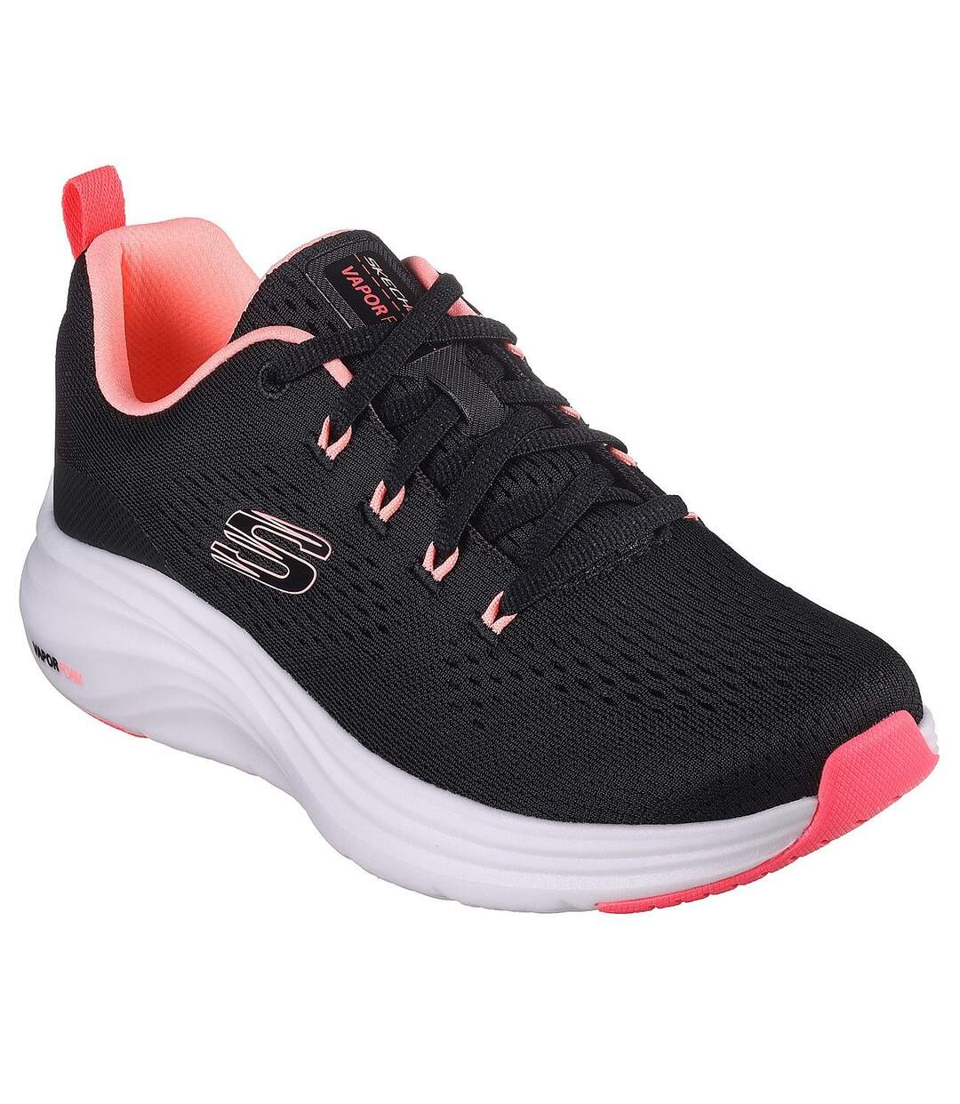 Womens/ladies vapor foam trainers black/pink Skechers-1