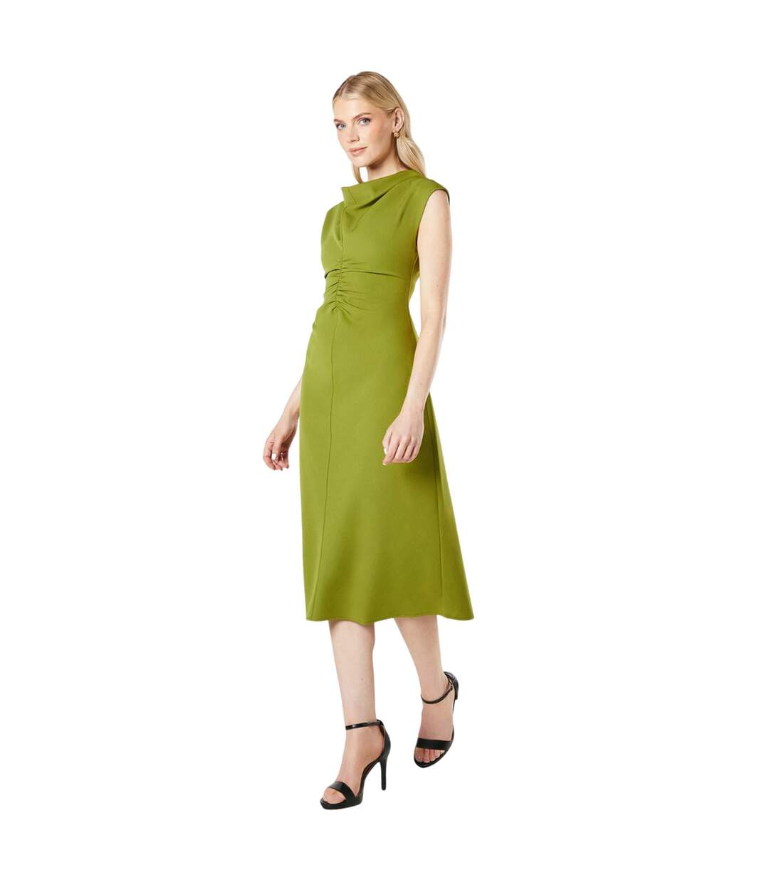 Robe mi-longue femme vert kaki Principles-1