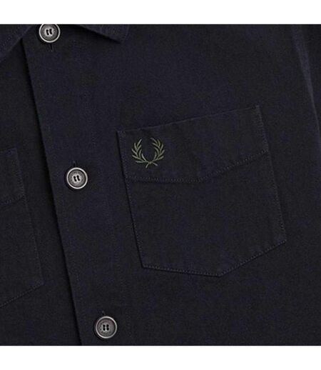 Mens Plain Twill Overshirt Black Fred Perry