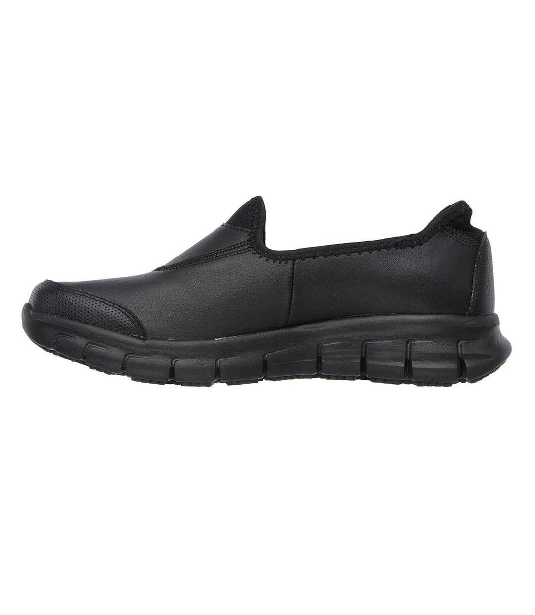 Womens/ladies Sure Track Leather Work Safety Shoes Black Skechers-2
