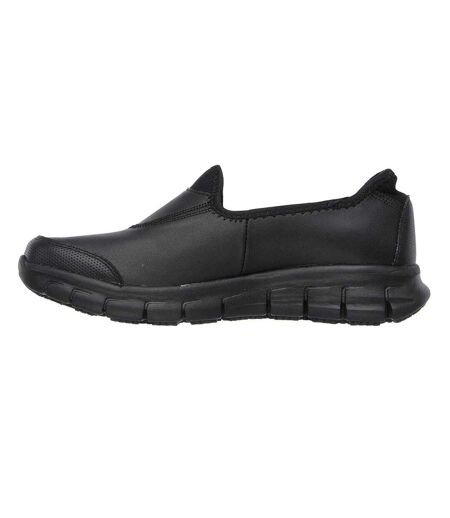 Womens/ladies Sure Track Leather Work Safety Shoes Black Skechers