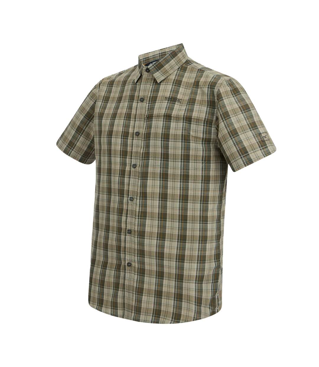 Chemise Manches Courtes Motif/style À Carreaux Mindano Homme Sauge Clair Regatta-4