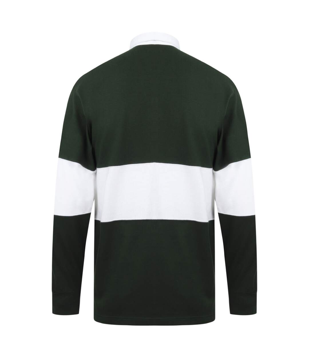 Front Row Adults Unisex Panelled Tag Free Rugby Shirt (Bottle Green/White) - UTRW6649-2