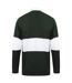 Front Row Adults Unisex Panelled Tag Free Rugby Shirt (Bottle Green/White) - UTRW6649-2