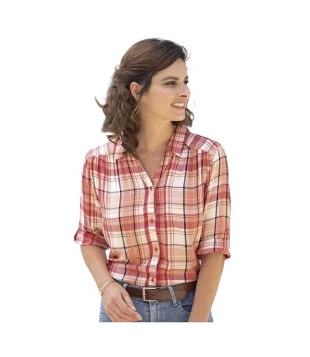 Chemisier femme corail / blanc cassé / rouge Atlas for Women