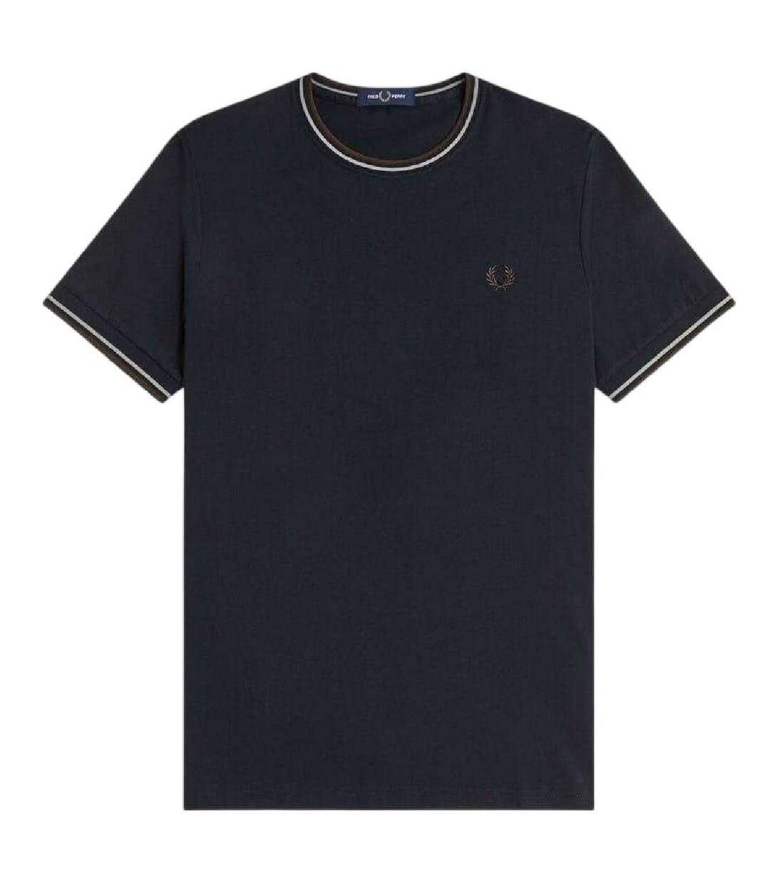 T-shirt Motif/style Rayure Contrastée Sur Bord Homme Bleu Marine Foncé Fred Perry-2