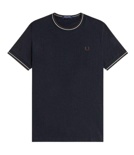 T-shirt Motif/style Rayure Contrastée Sur Bord Homme Bleu Marine Foncé Fred Perry